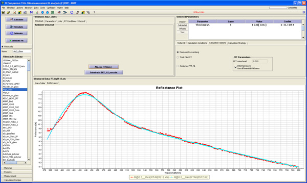 OLED thickness measurement Alq3